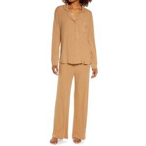 SKIMS Sleep Set Long Sleeve Pajama Top + Pants Camel 3X